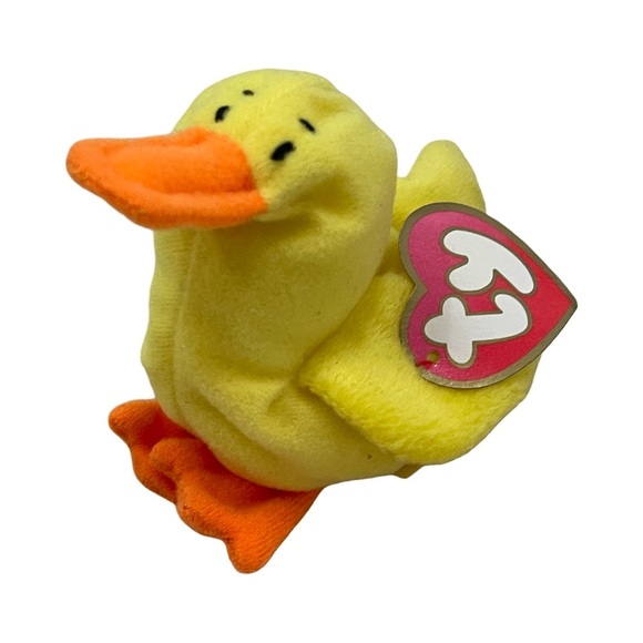 1993 Ty Teenie Beanie Babies Duck Named Quacks Rare With Tags! - Picture 1 of 5